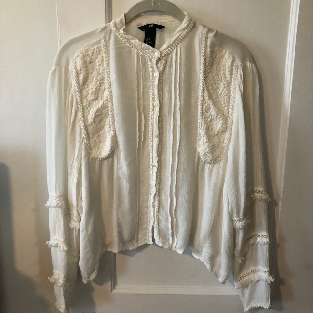 H&M Ivory Blouse Size 4